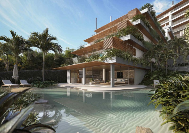 Lago banhável e Sunset Bar